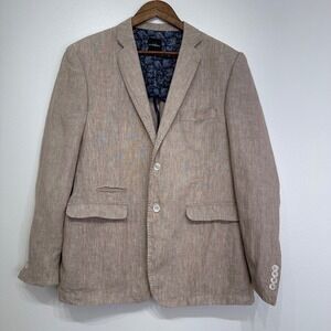 Parc 81 2-Button Linen Sport Coat Natural Size‎ XL 44